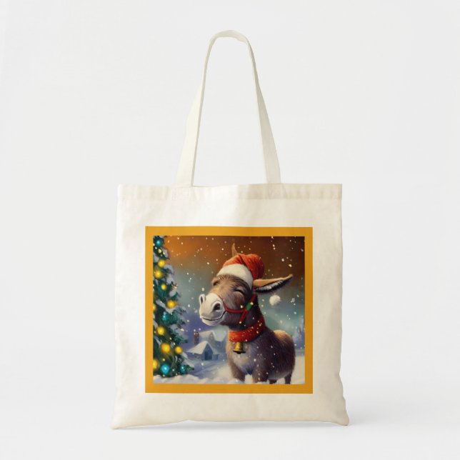 Tote Bag Donkey de Noël 1 (Devant)