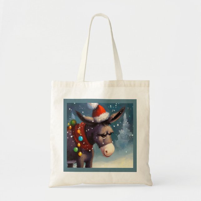 Tote Bag Donkey de Noël 2 (Devant)