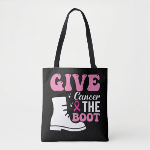 Tote Bag donner le cancer de la botte conscience du cancer 