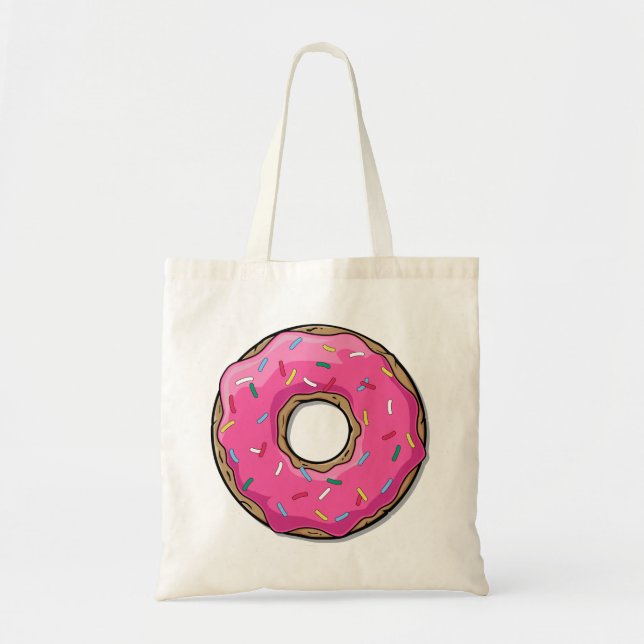 Tote Bag Donut rose Dessin De Dessins (Devant)