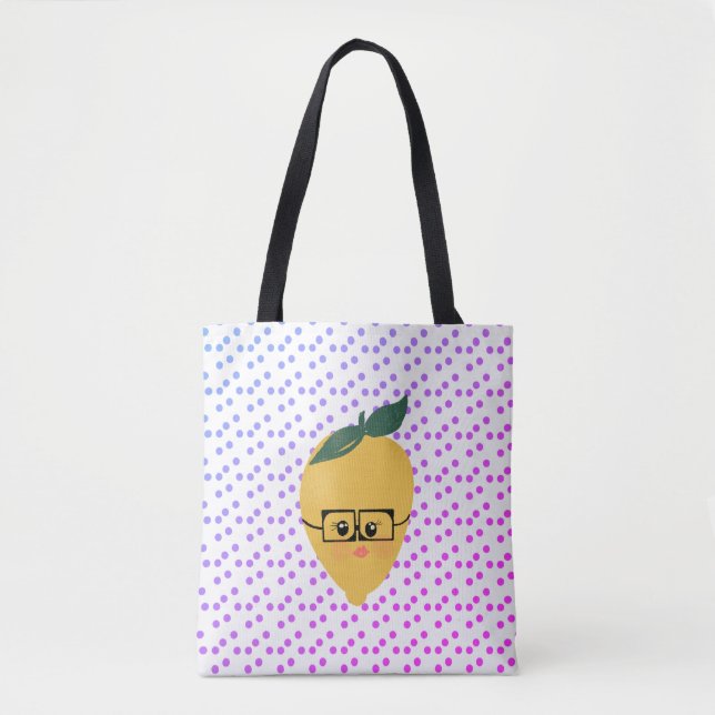 Tote Bag Doodle de dessin à main de citron d'été (Devant)