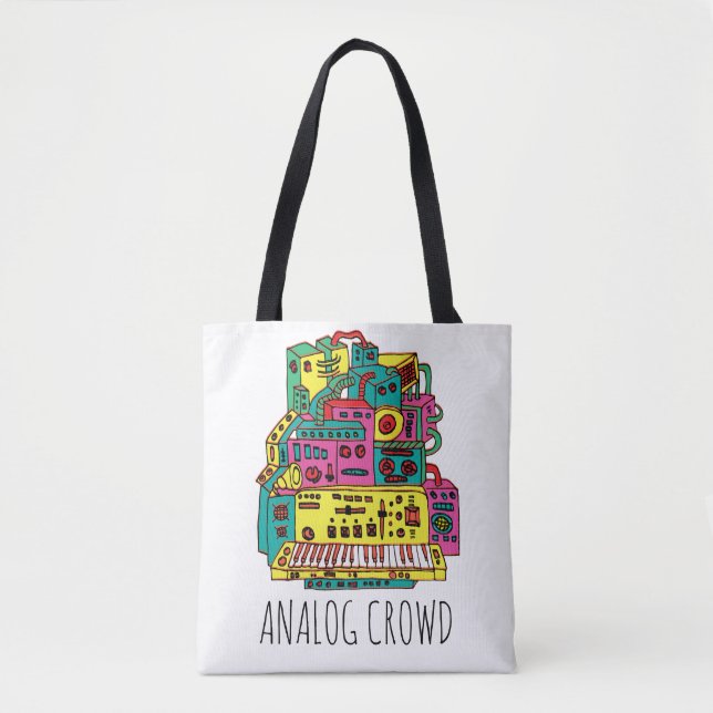 Tote Bag Doodle de la foule analogique (Devant)