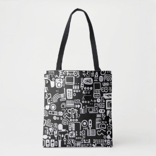 Tote Bag Doodles Abstraits formes modernes