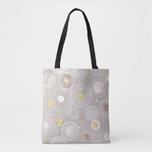 Tote Bag Doodles de Noël : arrière - plan de feuille d'or.