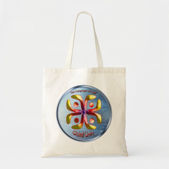 Tote Bag Doodling sur le symbole de l'unité mondiale (Devant)