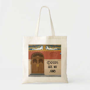 Tote Bag Doors Are My Jamb Color Block Art Nouveau