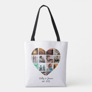 Tote Bag Douce Coeur 14 Collage de Photos Amour Famille