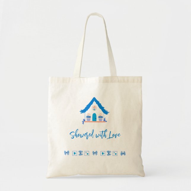 Tote Bag Douche personnalisée avec Baby shower d'amour (Devant)
