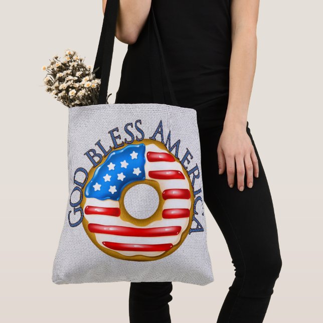 Tote Bag Doughnut patriotique - Voir retour (De près)