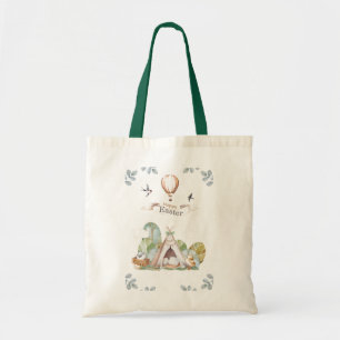 Tote Bag Doux Rustique boisé animal heureux Pâques