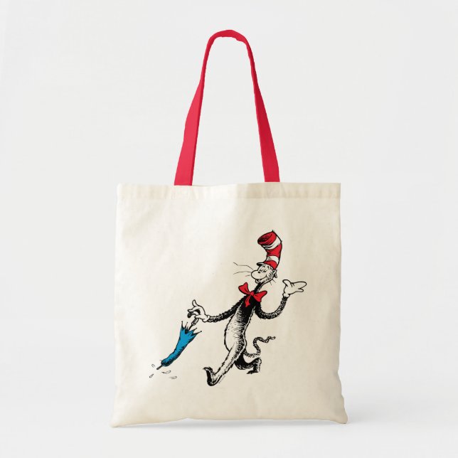 Tote Bag Dr Seuss | Chat dans la marche des parapluies Casq (Devant)