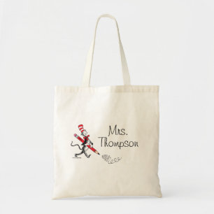 Tote Bag Dr Seuss Chat dans le nom écrit du Casquette