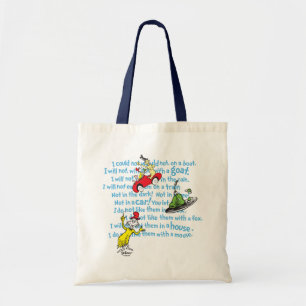 Tote Bag Dr. Seuss modèle de livre d'histoires d'œufs ver