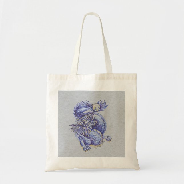 Tote Bag Dragon bleu (Devant)