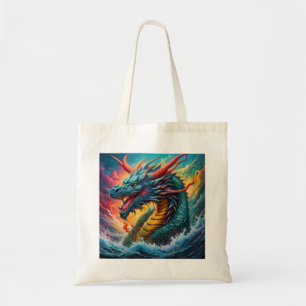 Tote Bag Dragon bleu mythique de la mer