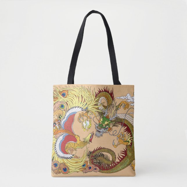 Tote Bag Dragon chinois et phoenix (Devant)