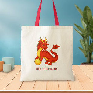 Tote Bag Dragon Chinois Rouge