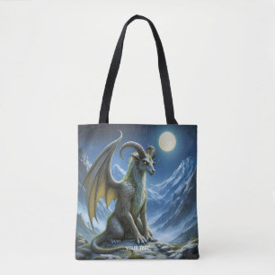 Tote Bag Dragon de Bélier Mythique Mignon Fantastique
