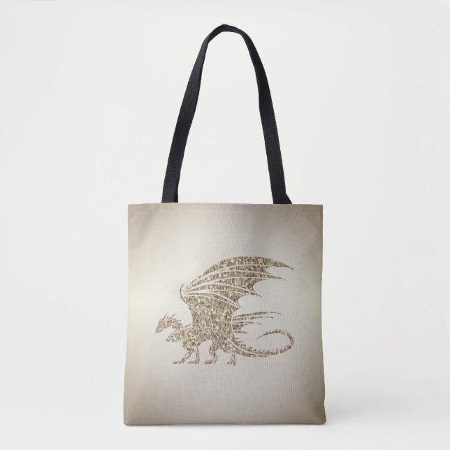 Tote Bag Dragon de mosaïque Extraordinaire Golden (Devant)