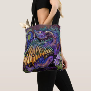 Tote Bag Dragon floral