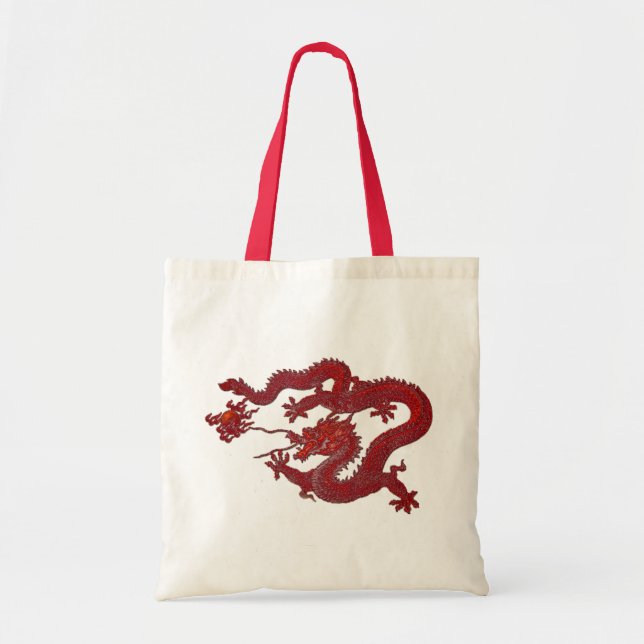 Tote Bag Dragon rouge de cire (Devant)