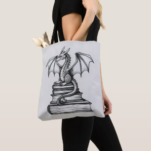 Tote Bag Dragon sur livres