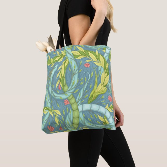 Tote Bag Dragons en bois (De près)