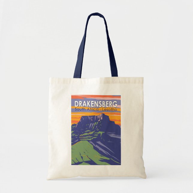 Tote Bag Drakensberg Afrique du Sud Lesotho Travel Art Retr (Devant)