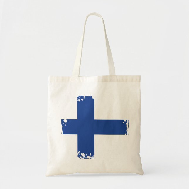 Tote Bag Drapeau abstrait de la Finlande, couleurs (Devant)