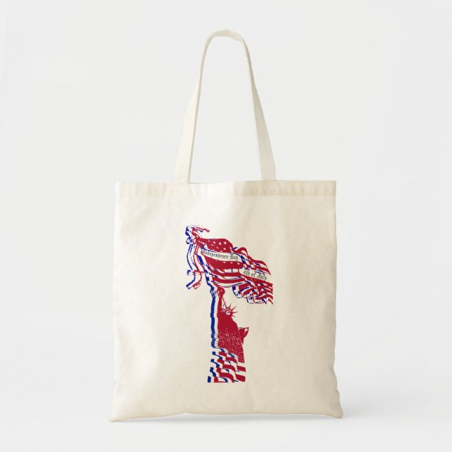 Tote Bag Drapeau américain de la Statue de la Liberté (Devant)