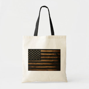 Tote Bag Drapeau américain en bois rustique USA vintage p
