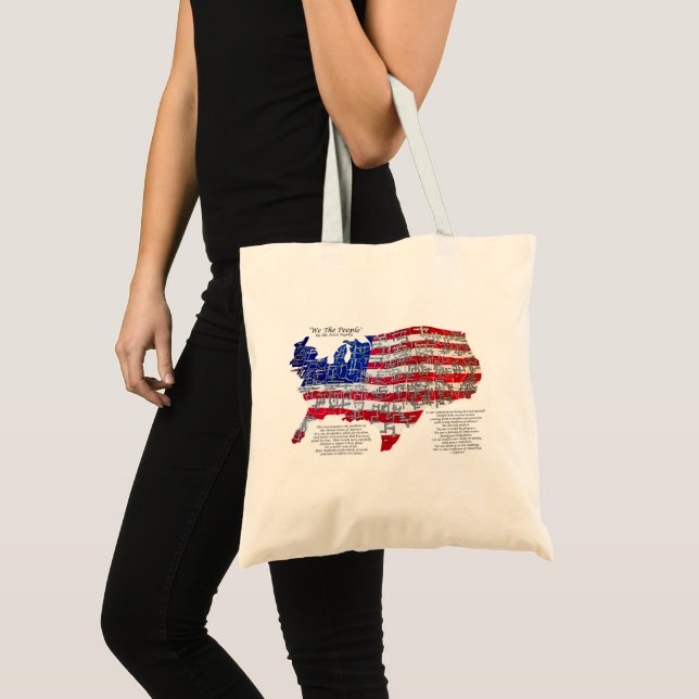 Tote Bag Drapeau américain et art constitutionnel par surpr (Devant (produit))