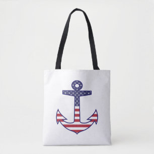 Tote Bag Drapeau américain patriotique Ancre nautique