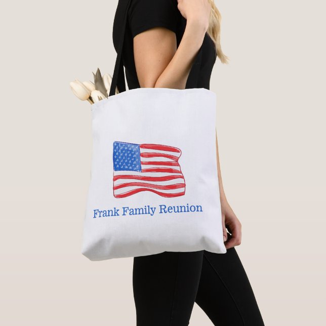 Tote Bag Drapeau américain patriotique personnalisé (De près)