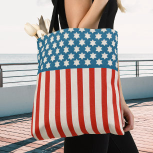 Tote Bag Drapeau américain rétro vintage étoiles et bandes