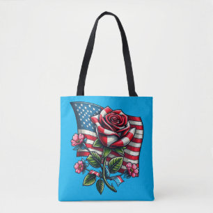 Tote Bag Drapeau américain rose Patriotique Art