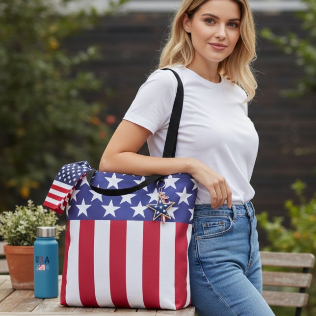 Tote Bag Drapeau américain Stars and Stripes (Stars and Stripes American Flag Tote Bag)