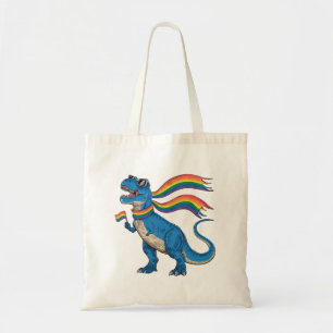 Tote Bag Drapeau arc-en-ciel Dino Trex Fierté gay Allié LGB