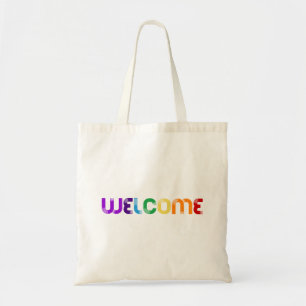 Tote Bag Drapeau bienvenu d'arc-en-ciel de LGBT