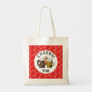 Tote Bag DRAPEAU CHINOIS 干 杯 Bières Dessin de la bière