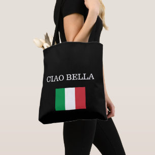 Tote Bag Drapeau CIAO BELLA Italie noire