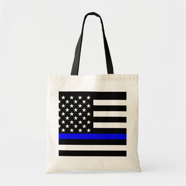 Tote Bag Drapeau de Blue Line USA (Devant)