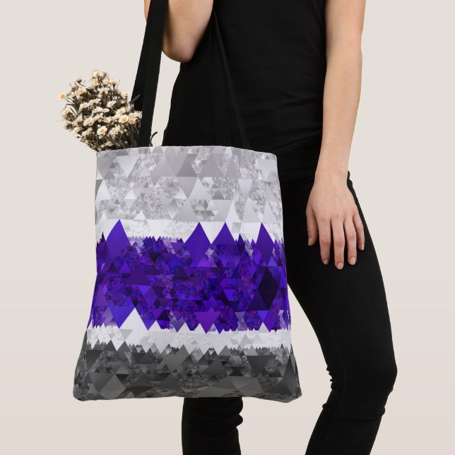 Tote Bag Drapeau de fierté Greygender Boho Géométrique Mod  (De près)