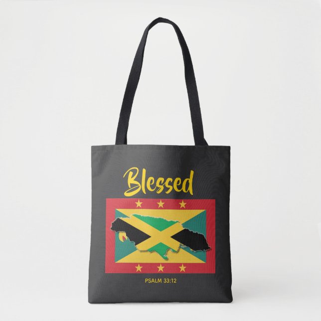 Tote Bag DRAPEAU DE JAMAICA GRENADA | Patrimoine double | B (Devant)