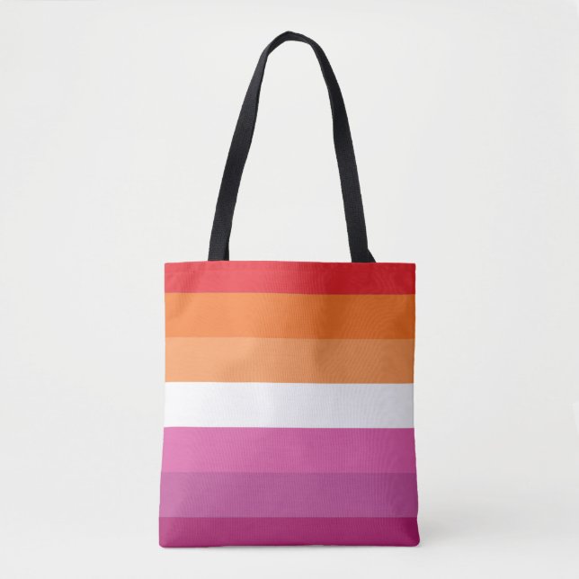 Tote Bag Drapeau de la fierté lesbienne (Devant)