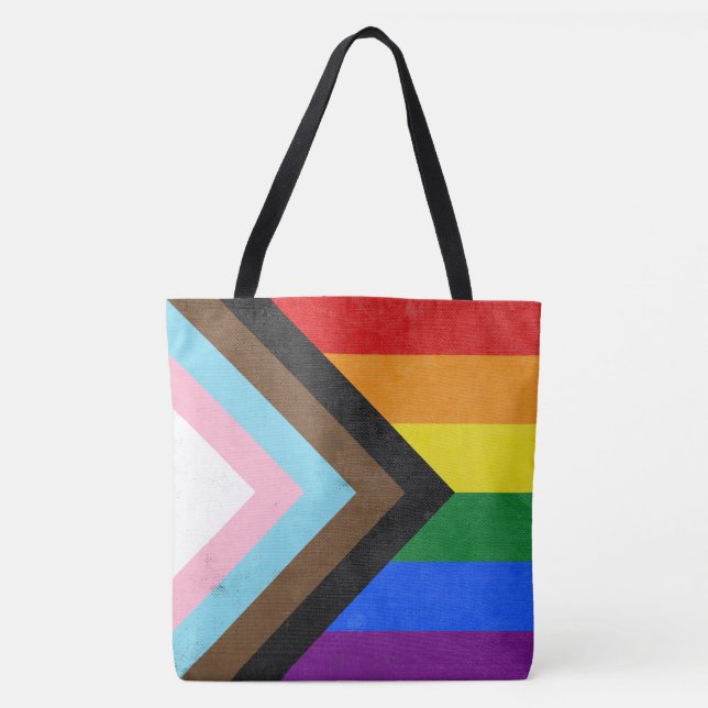 Tote Bag Drapeau de la fierté Progressiste (Devant)