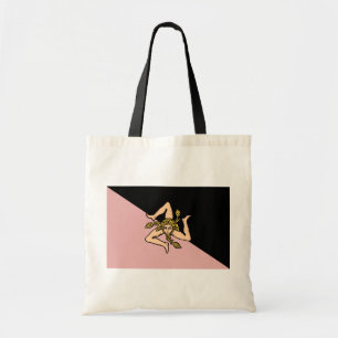 Tote Bag Drapeau de la Sicile (rose et noir), Italie