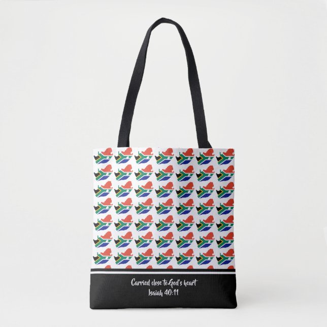 Tote Bag Drapeau de l'Afrique du Sud Écriture chrétienne d' (Devant)