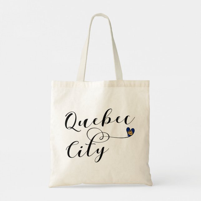 Tote Bag Drapeau De Québec En Coeur (Dos)
