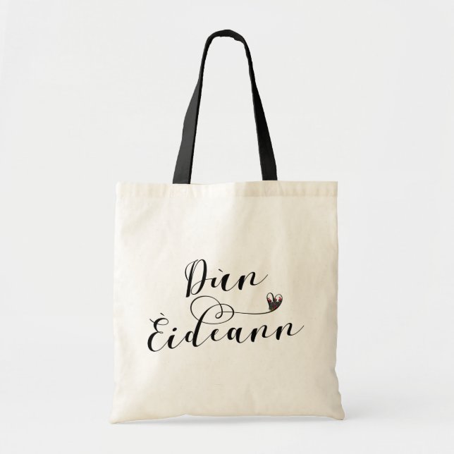 Tote Bag Drapeau d'Édimbourg Coeur, Dùn Èideann (Devant)